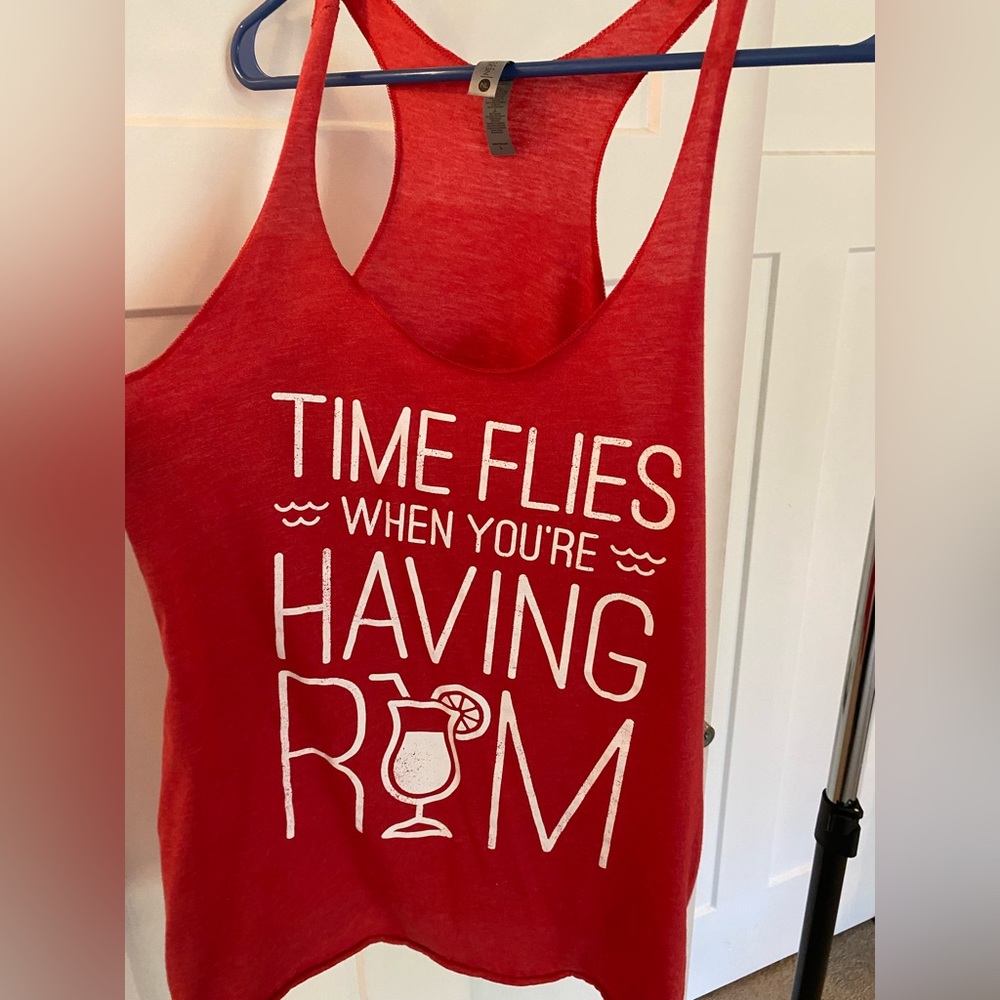 Womens Red Funny Tank Top